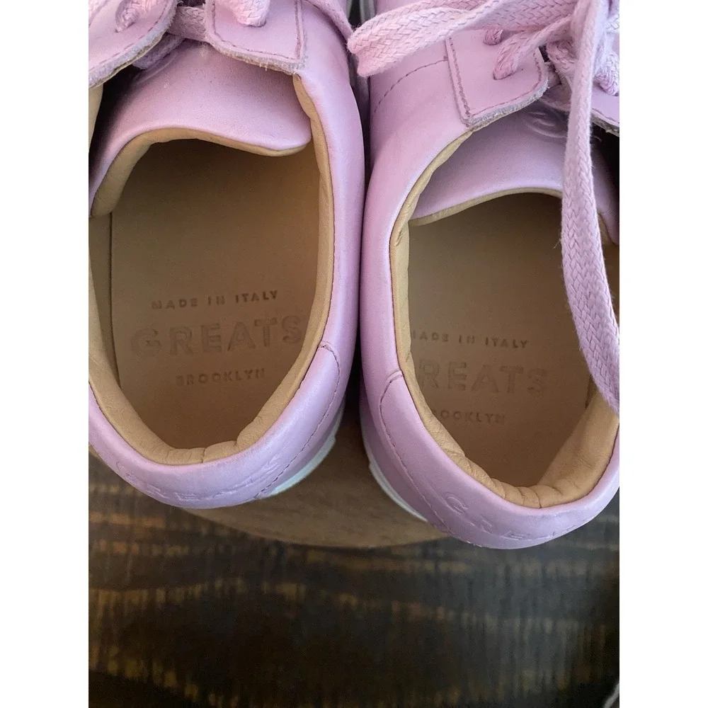Woman's GREATS Size 9 Brooklyn Pink Leather Sneakers Shoes Made in Italy